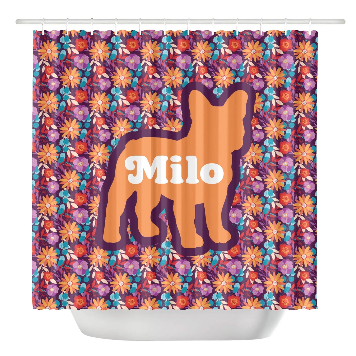 Personalized Shower Curtain with Frenchie’s Name