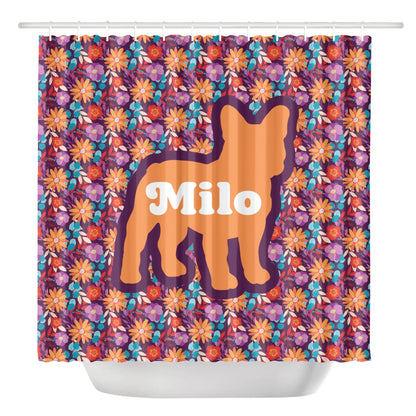 Personalized Shower Curtain with Frenchie’s Name