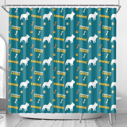 Personalized Shower Curtain with Frenchie’s Name