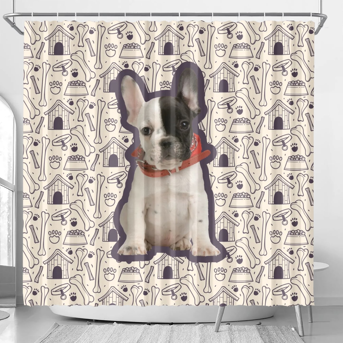 Personalized Shower Curtain with Frenchie’s Image