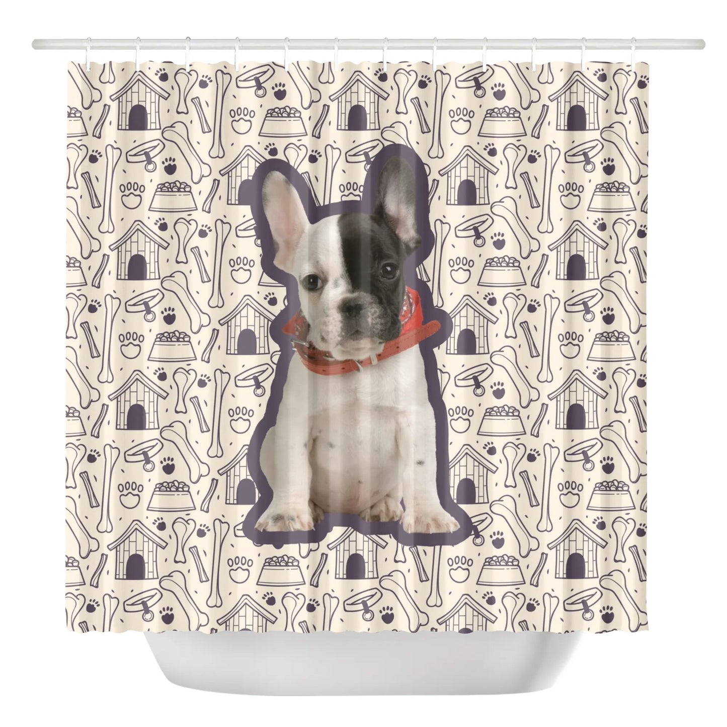 Personalized Shower Curtain with Frenchie’s Image