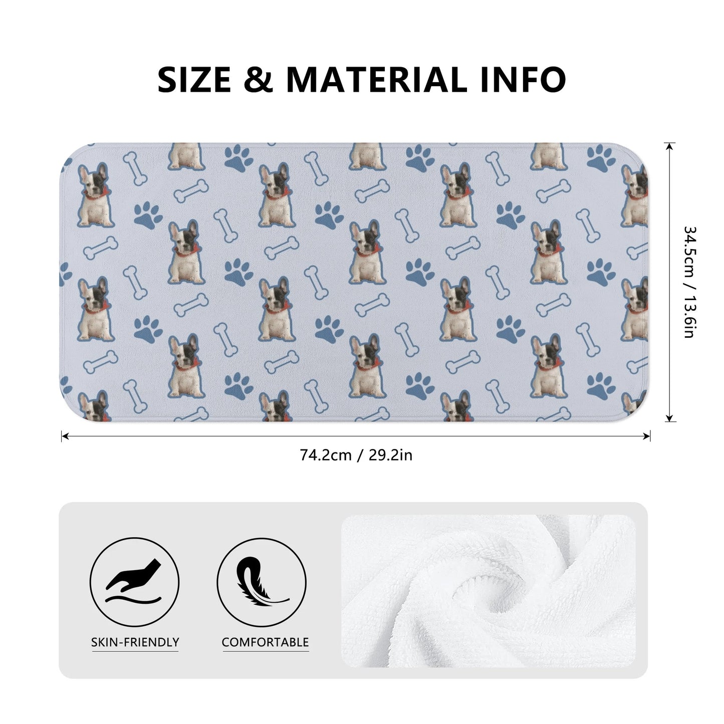 Personalized Frenchie Towel with Frenchie Image