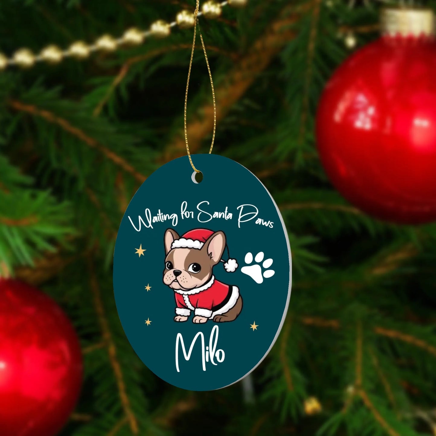 Personalized Ornaments for Frenchie Lovers with Your Frenchie’s Name