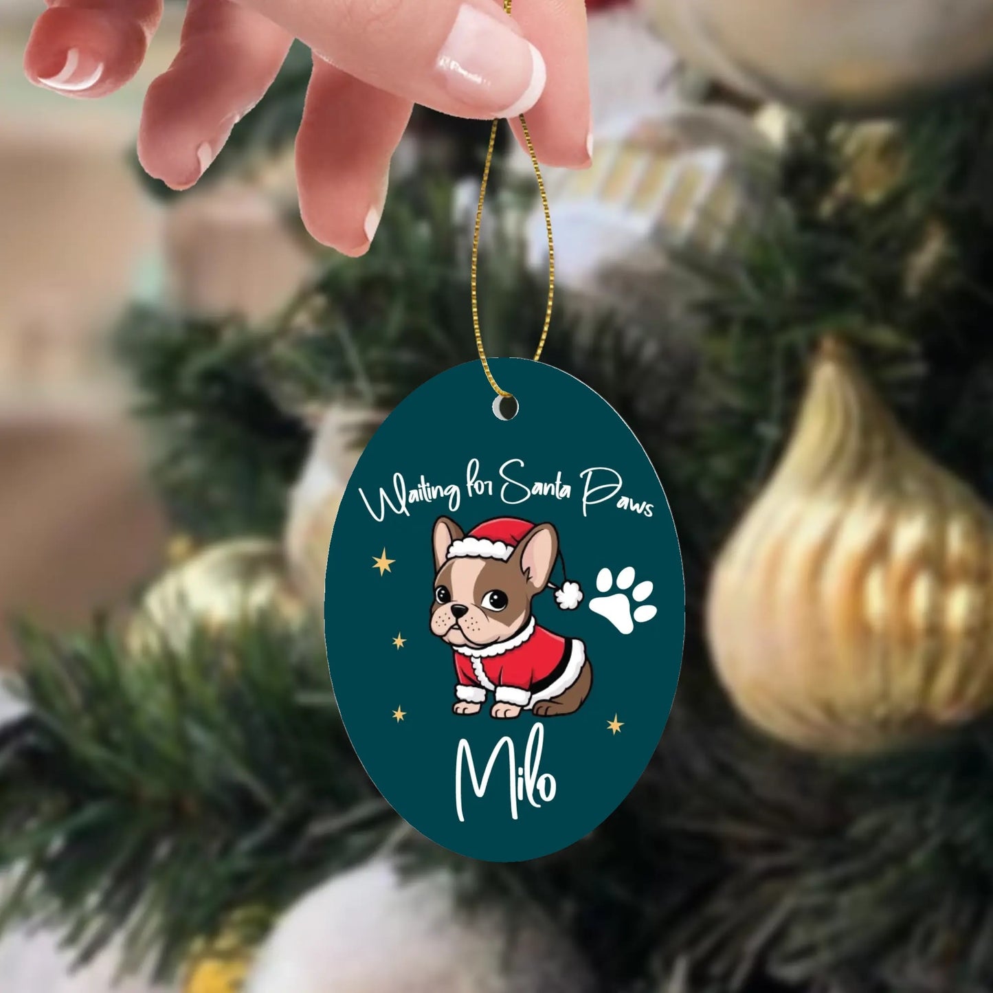 Personalized Ornaments for Frenchie Lovers with Your Frenchie’s Name