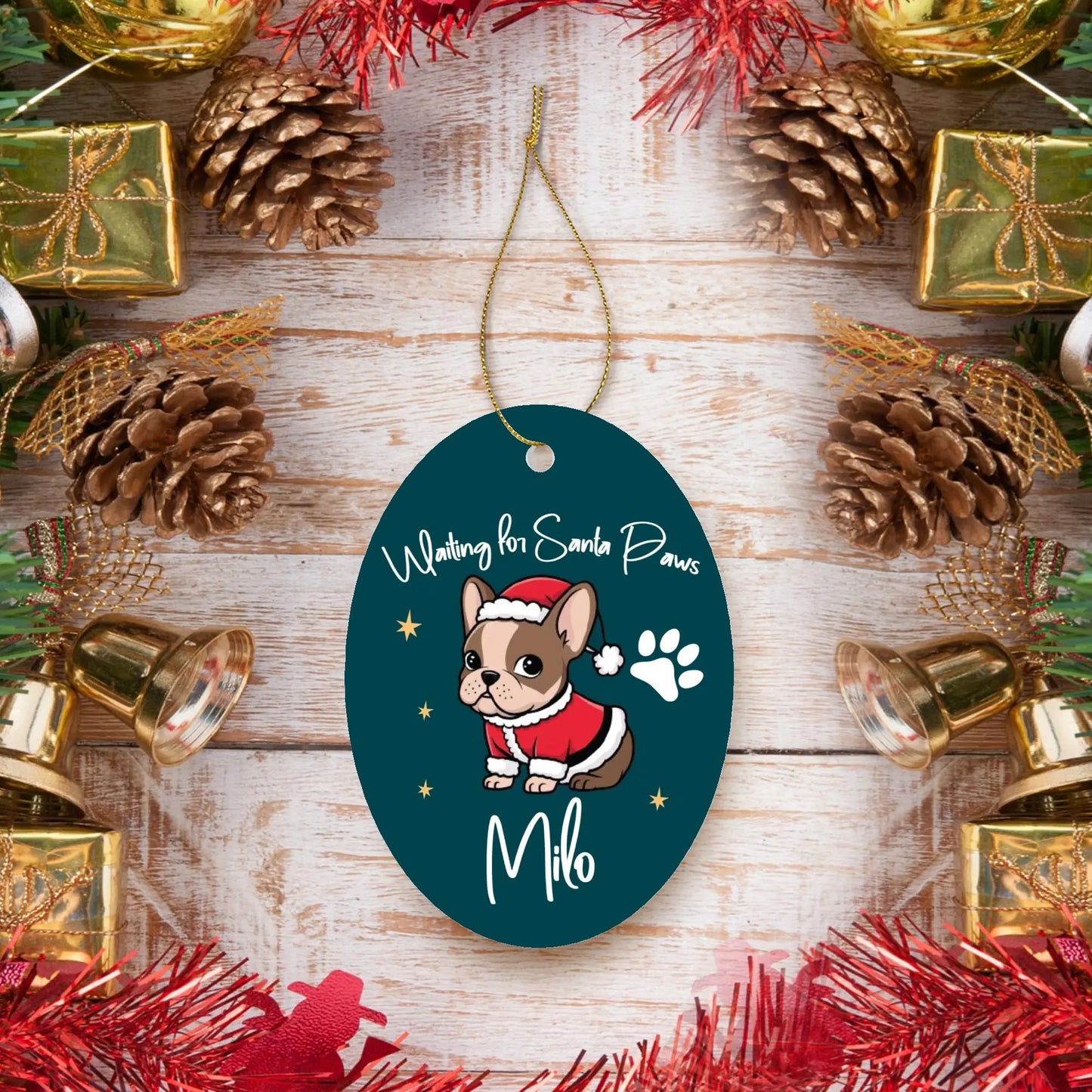 Personalized Ornaments for Frenchie Lovers with Your Frenchie’s Name