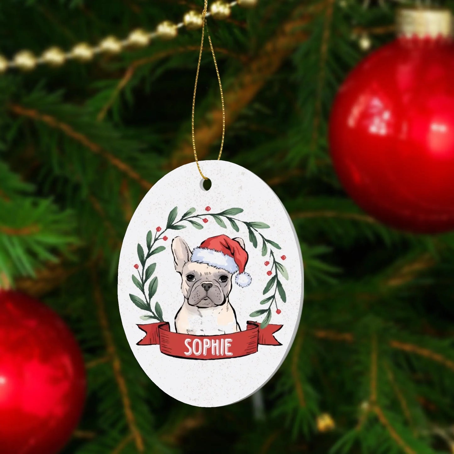 Personalized Ornaments for Frenchie Lovers with Your Frenchie’s Name