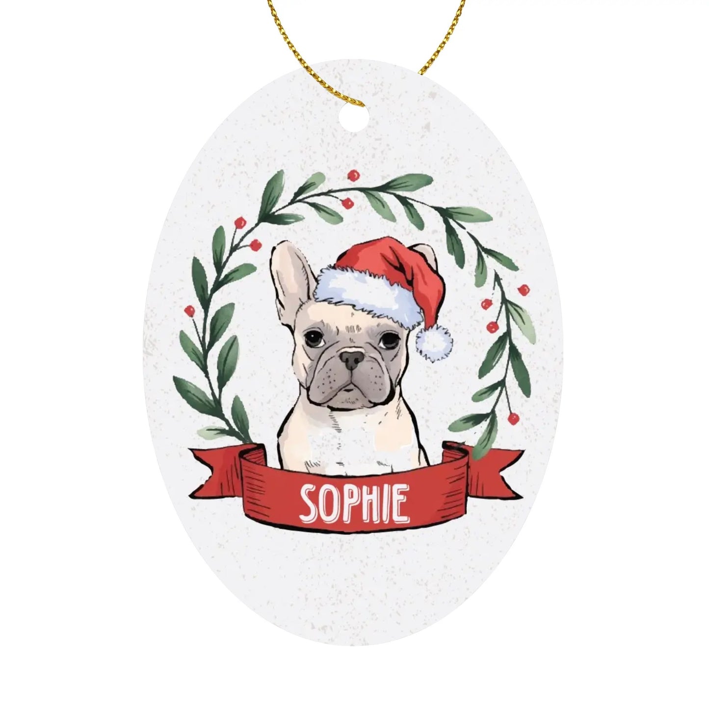 Personalized Ornaments for Frenchie Lovers with Your Frenchie’s Name