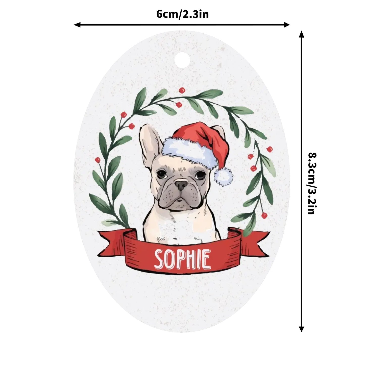 Personalized Ornaments for Frenchie Lovers with Your Frenchie’s Name