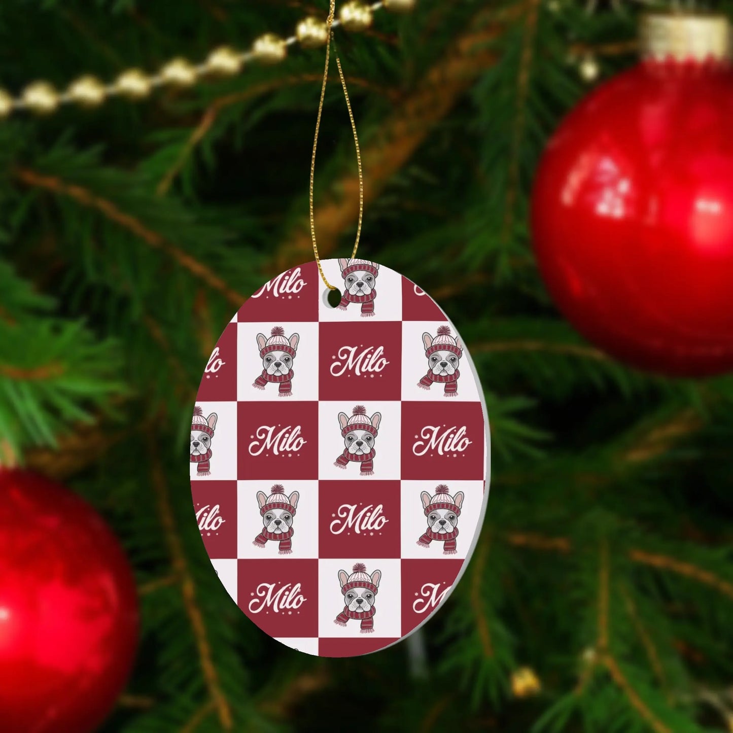 Personalized Ornaments for Frenchie Lovers with Your Frenchie’s Name