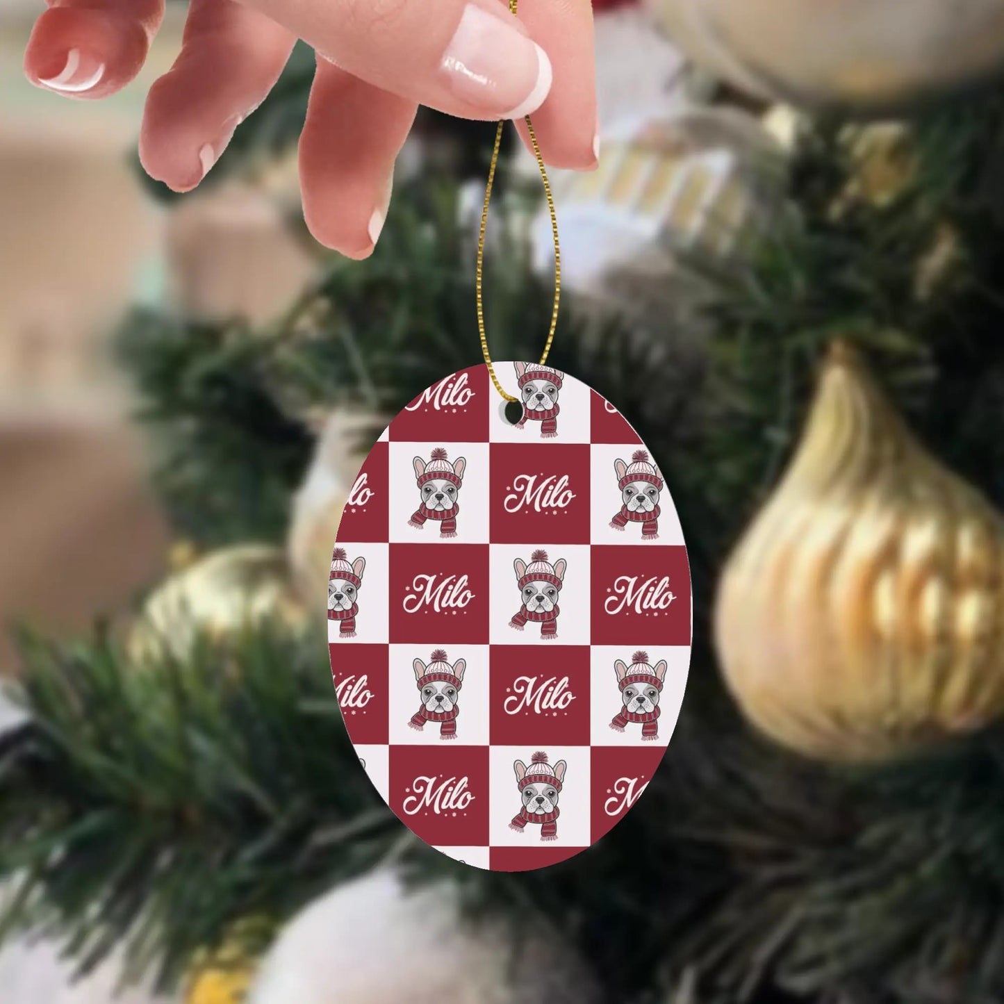 Personalized Ornaments for Frenchie Lovers with Your Frenchie’s Name