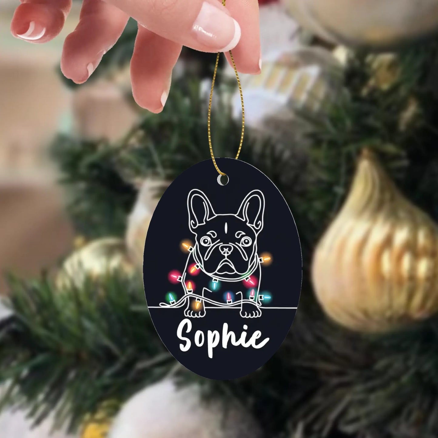 Personalized Ornaments for Frenchie Lovers with Your Frenchie’s Name