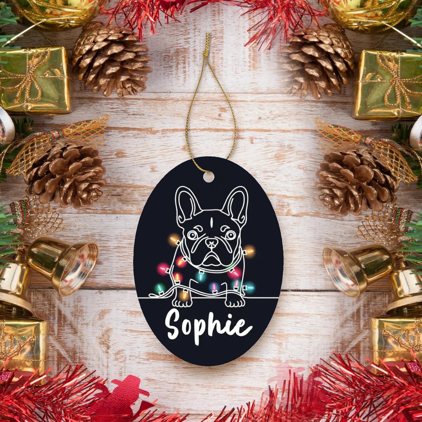 Personalized Ornaments for Frenchie Lovers with Your Frenchie’s Name