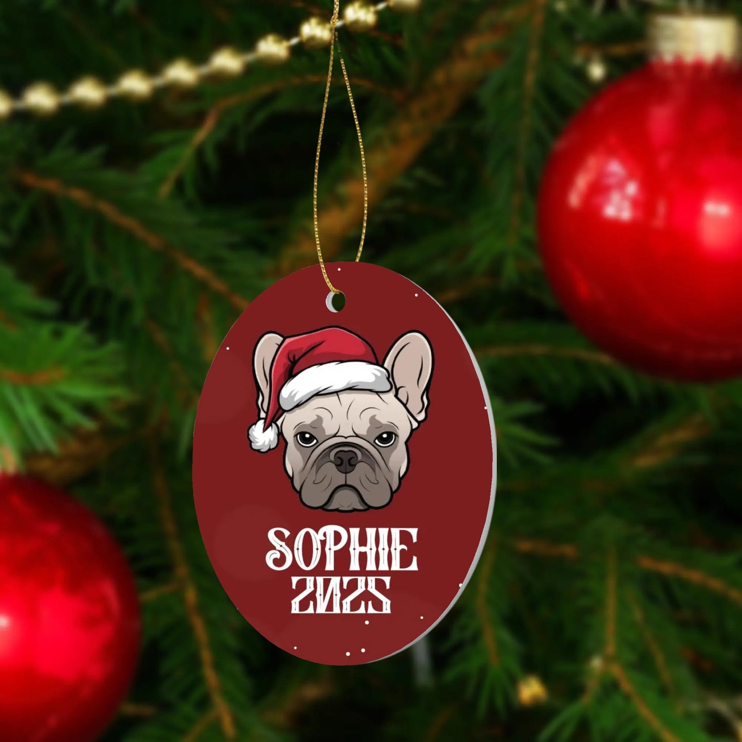 Personalized Ornaments for Frenchie Lovers with Your Frenchie’s Name