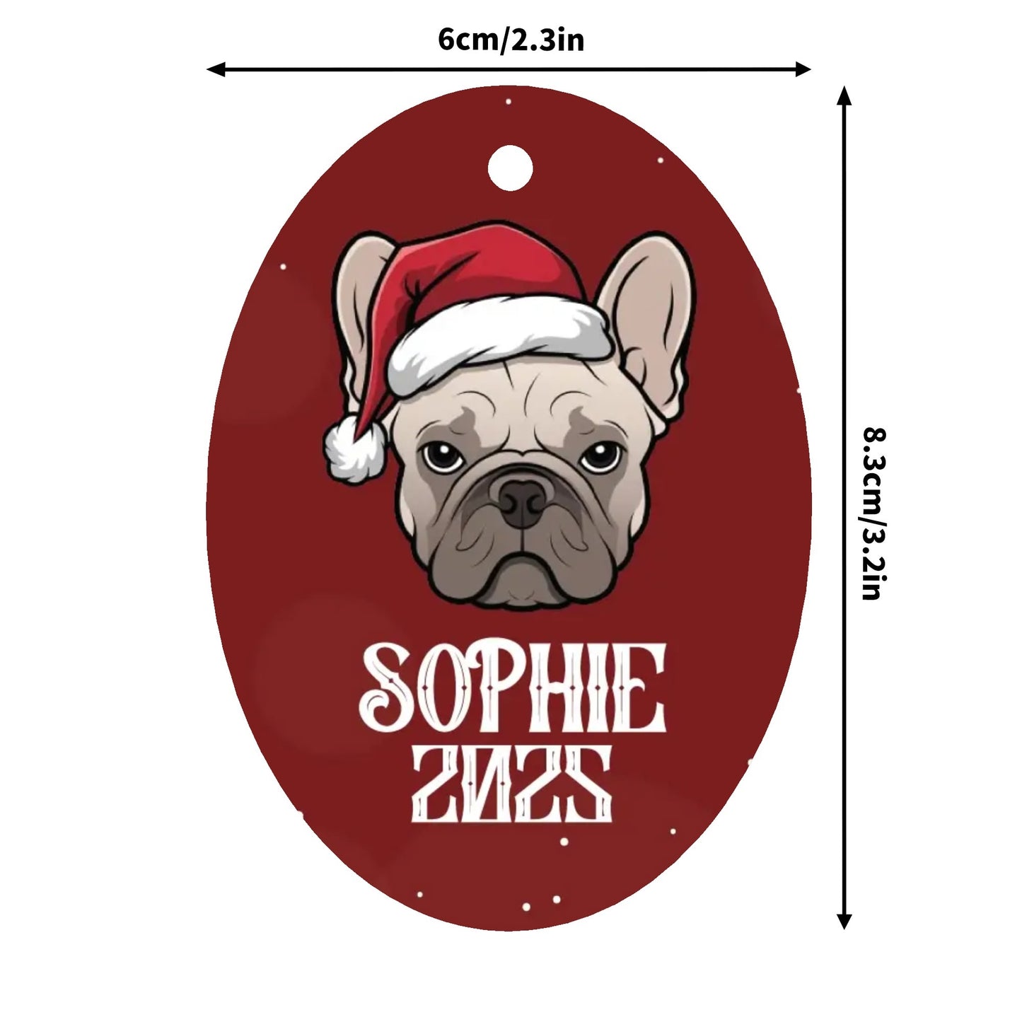 Personalized Ornaments for Frenchie Lovers with Your Frenchie’s Name