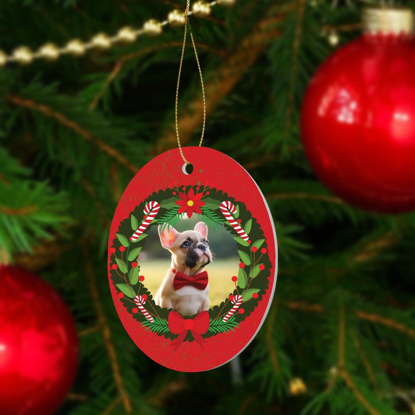 Personalized Ornaments for Frenchie Lovers with Your Frenchie’s Image