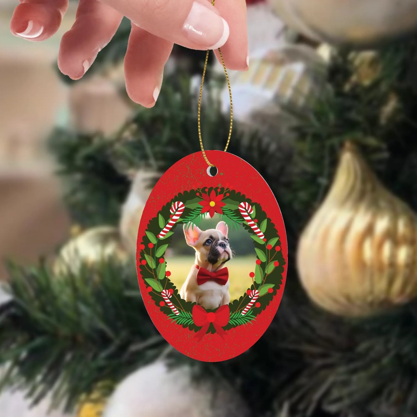 Personalized Ornaments for Frenchie Lovers with Your Frenchie’s Image