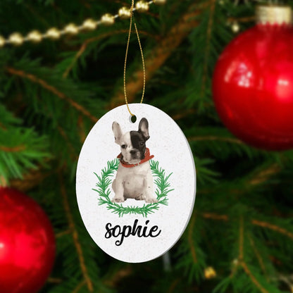 Personalized French Bulldog Ornaments Featuring Your Frenchie’s Image and Name