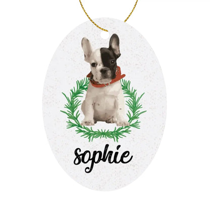 Personalized French Bulldog Ornaments Featuring Your Frenchie’s Image and Name