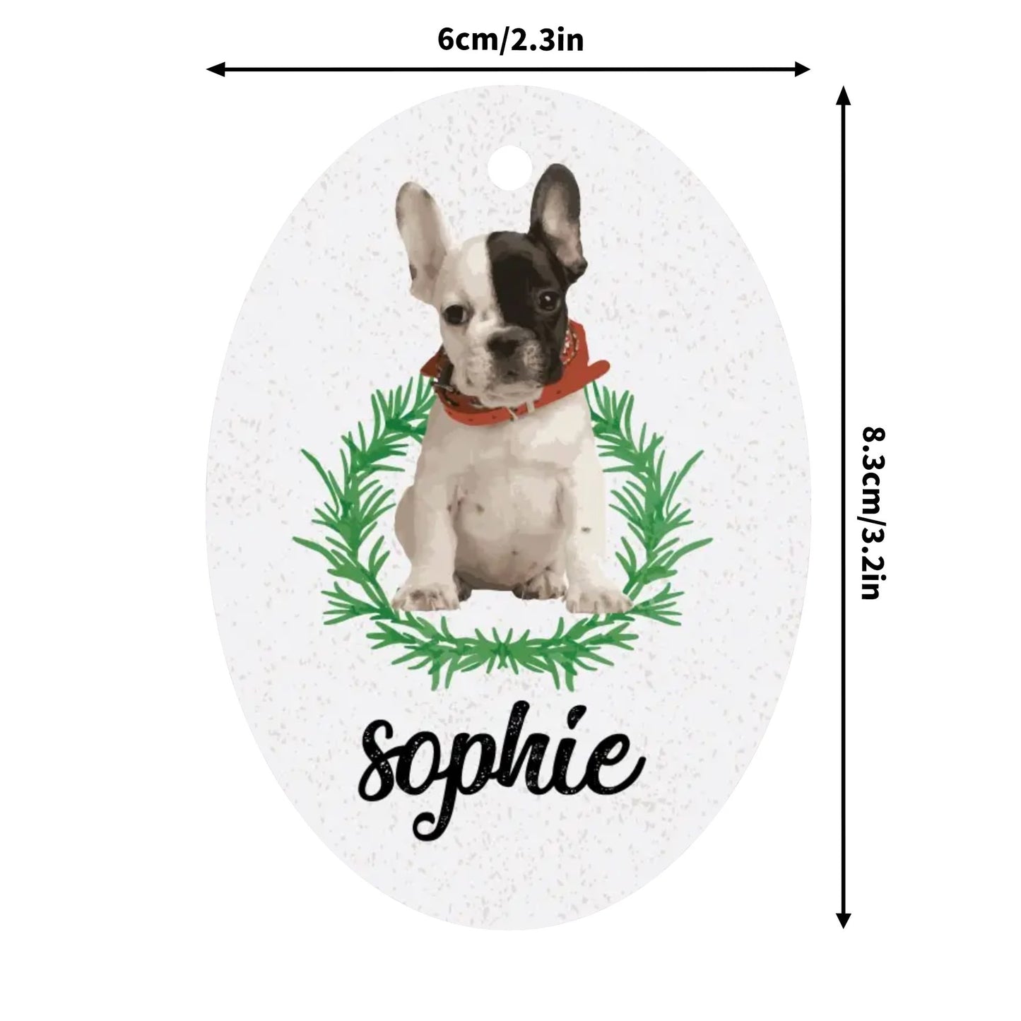 Personalized French Bulldog Ornaments Featuring Your Frenchie’s Image and Name