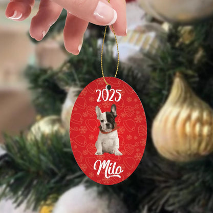 Personalized French Bulldog Ornaments Featuring Your Frenchie’s Image and Name