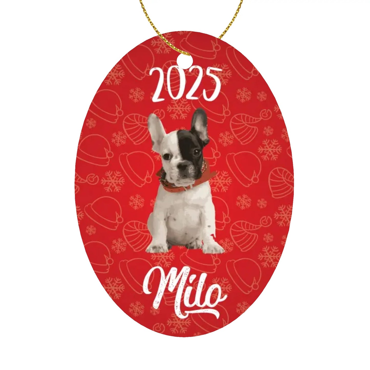 Personalized French Bulldog Ornaments Featuring Your Frenchie’s Image and Name