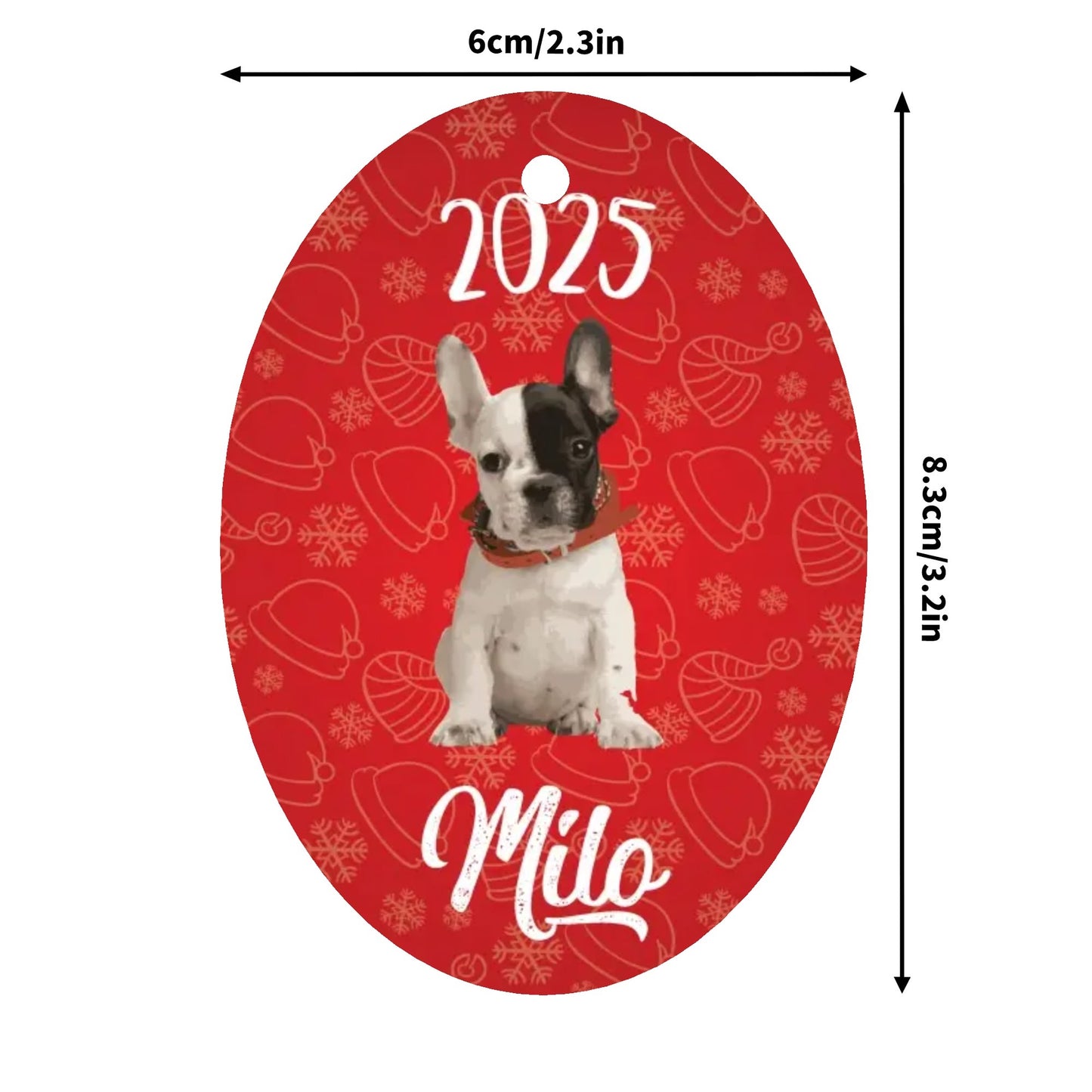 Personalized French Bulldog Ornaments Featuring Your Frenchie’s Image and Name