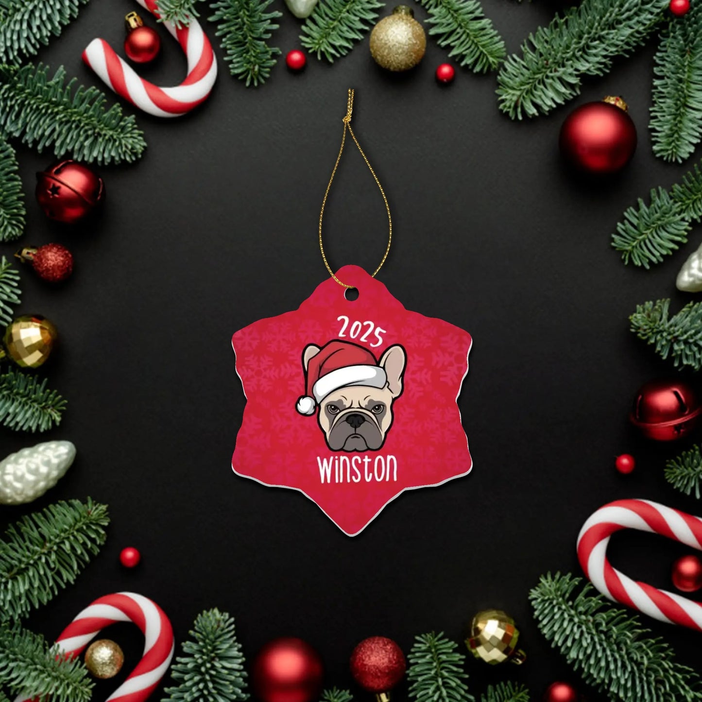 Personalized Ornaments for Frenchie Lovers with Your Frenchie’s Name