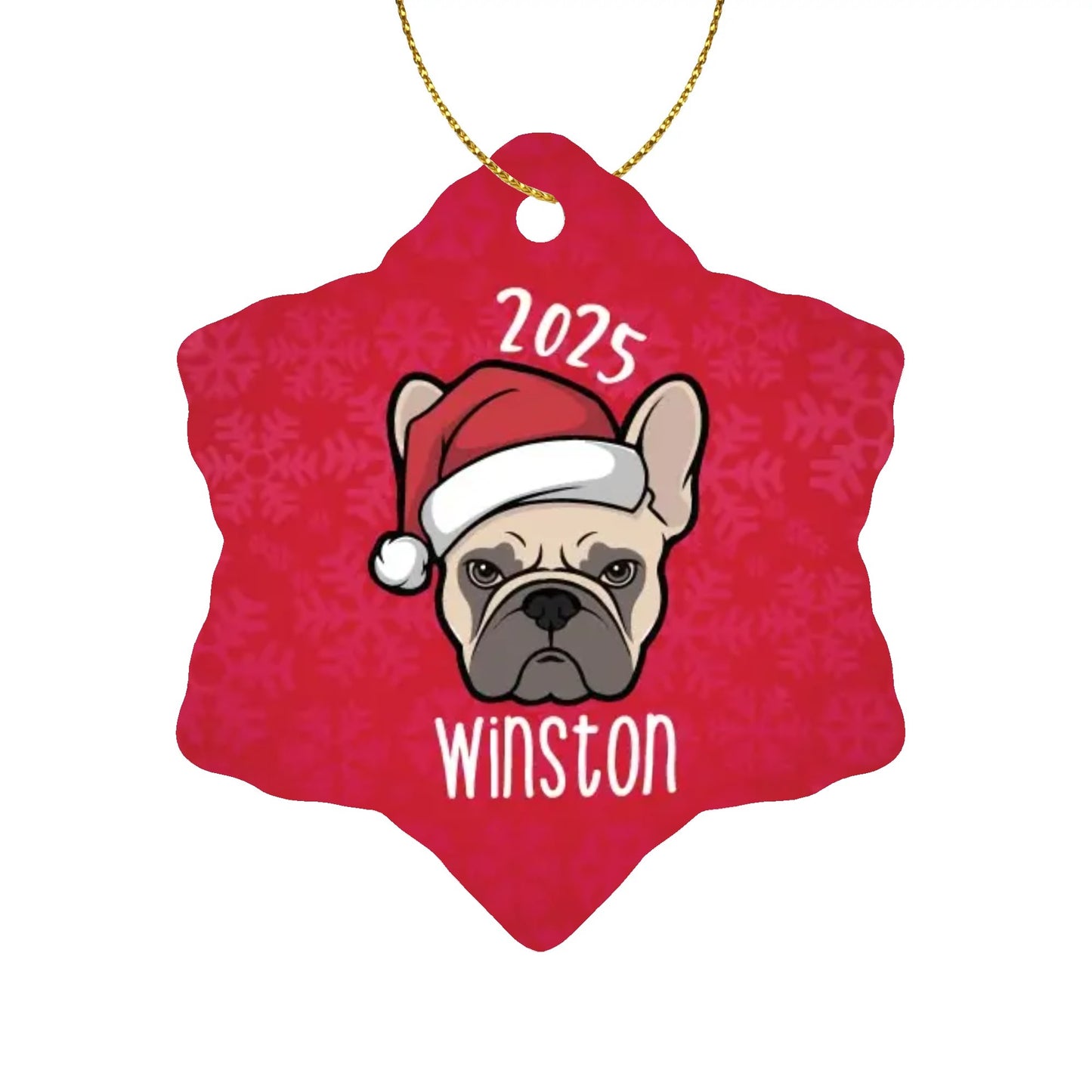 Personalized Ornaments for Frenchie Lovers with Your Frenchie’s Name