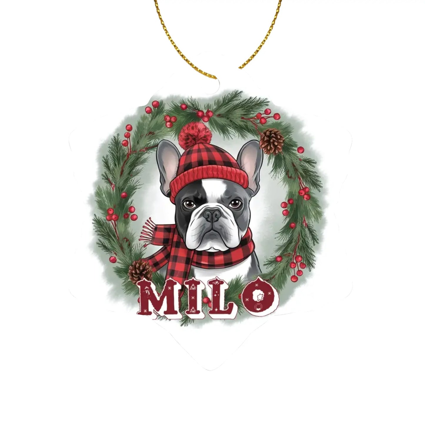 Personalized Ornaments for Frenchie Lovers with Your Frenchie’s Name