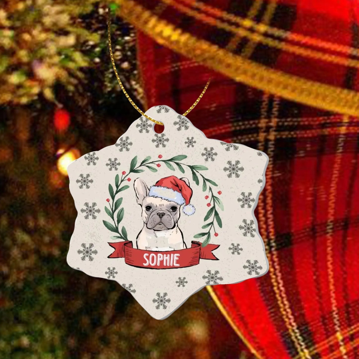 Personalized Ornaments for Frenchie Lovers with Your Frenchie’s Name