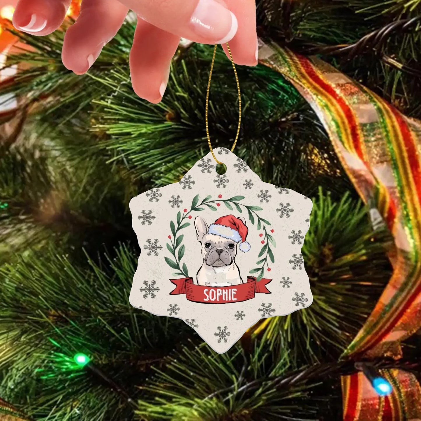 Personalized Ornaments for Frenchie Lovers with Your Frenchie’s Name