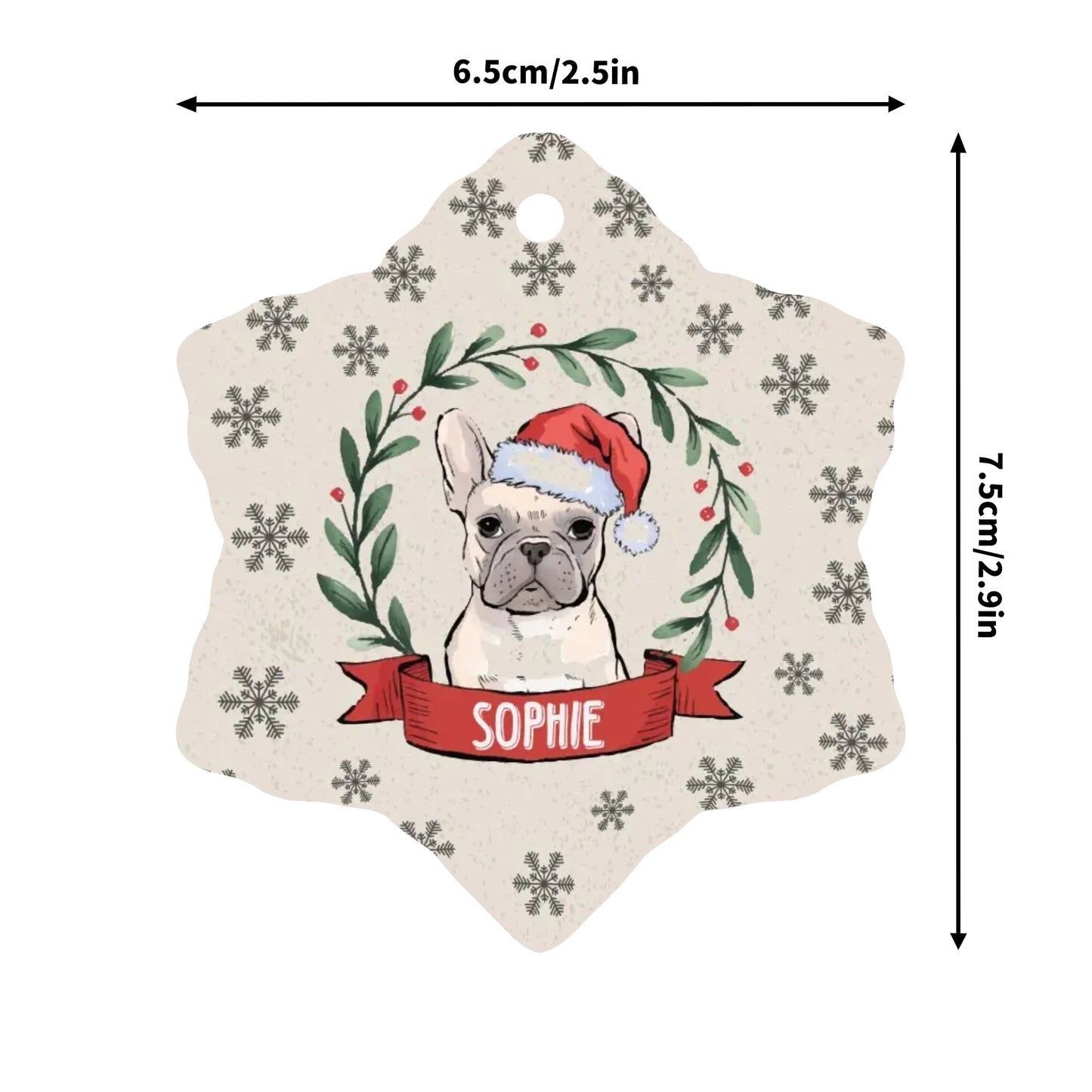 Personalized Ornaments for Frenchie Lovers with Your Frenchie’s Name