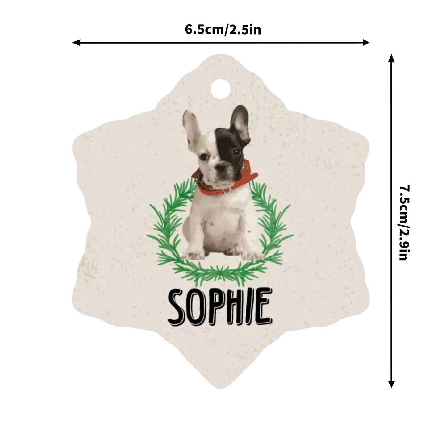 Personalized French Bulldog Ornaments Featuring Your Frenchie’s Image and Name