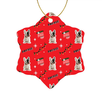 Personalized French Bulldog Ornaments Featuring Your Frenchie’s Image and Name