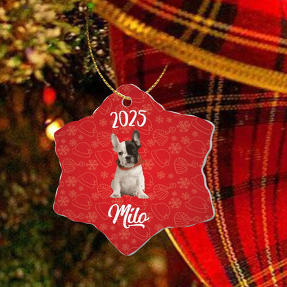 Personalized French Bulldog Ornaments Featuring Your Frenchie’s Image and Name