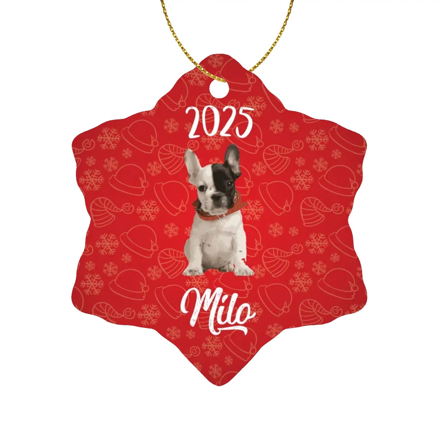 Personalized French Bulldog Ornaments Featuring Your Frenchie’s Image and Name