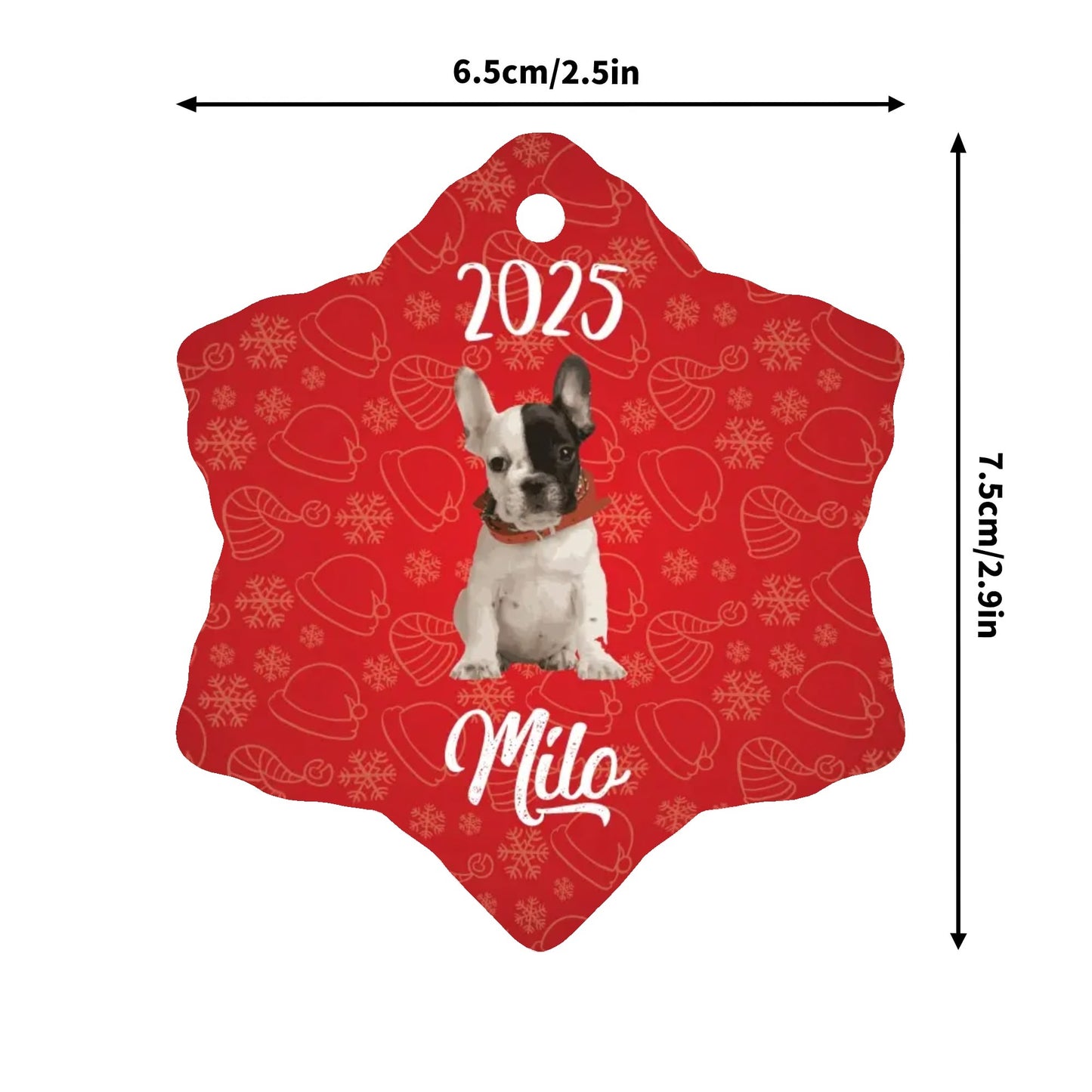 Personalized French Bulldog Ornaments Featuring Your Frenchie’s Image and Name