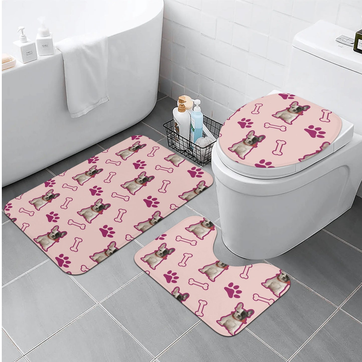 Personalized Bathroom Set with Your Frenchie’s Image