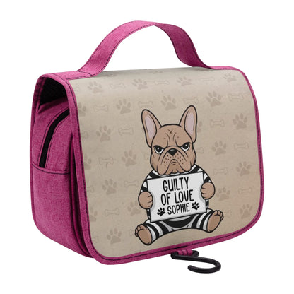 Personalized  Cosmetic Travel Bag with Your french  Bulldog’s Name