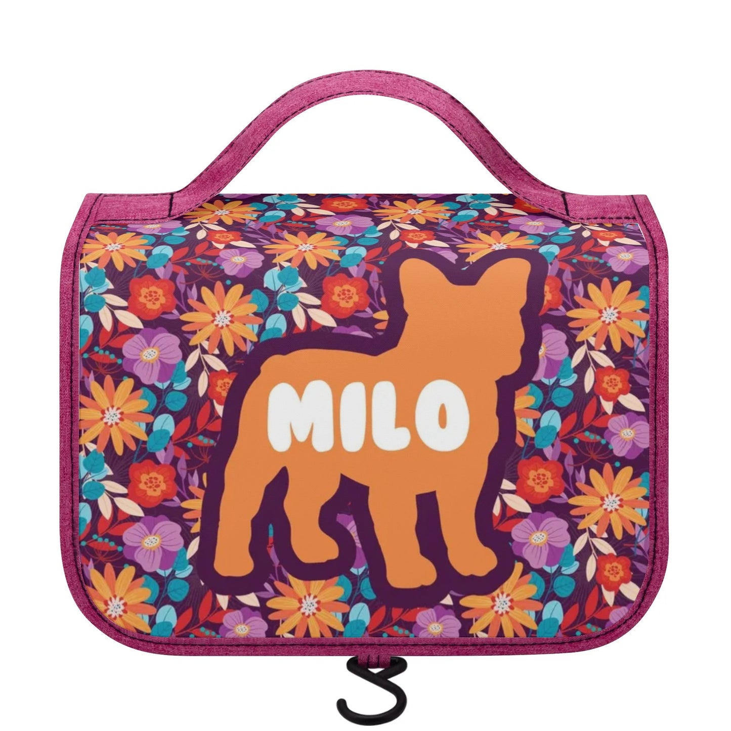 Personalized  Cosmetic Travel Bag with Your french  Bulldog’s Name