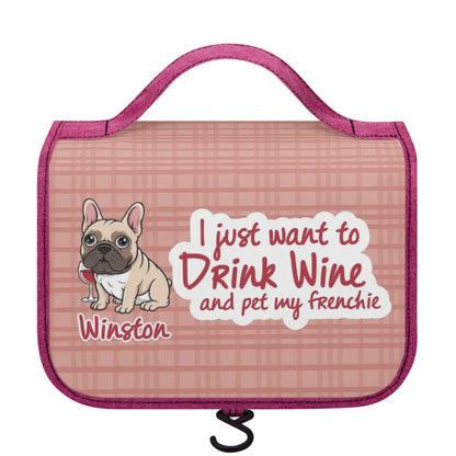 Personalized  Cosmetic Travel Bag with Your french  Bulldog’s Name