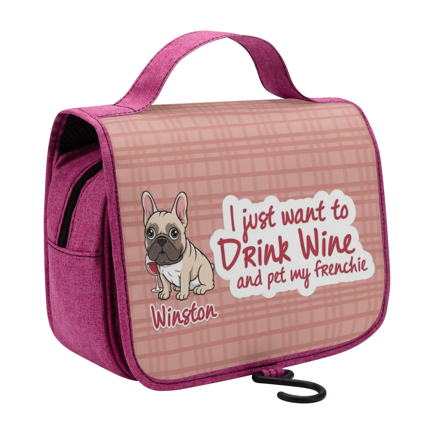 Personalized  Cosmetic Travel Bag with Your french  Bulldog’s Name