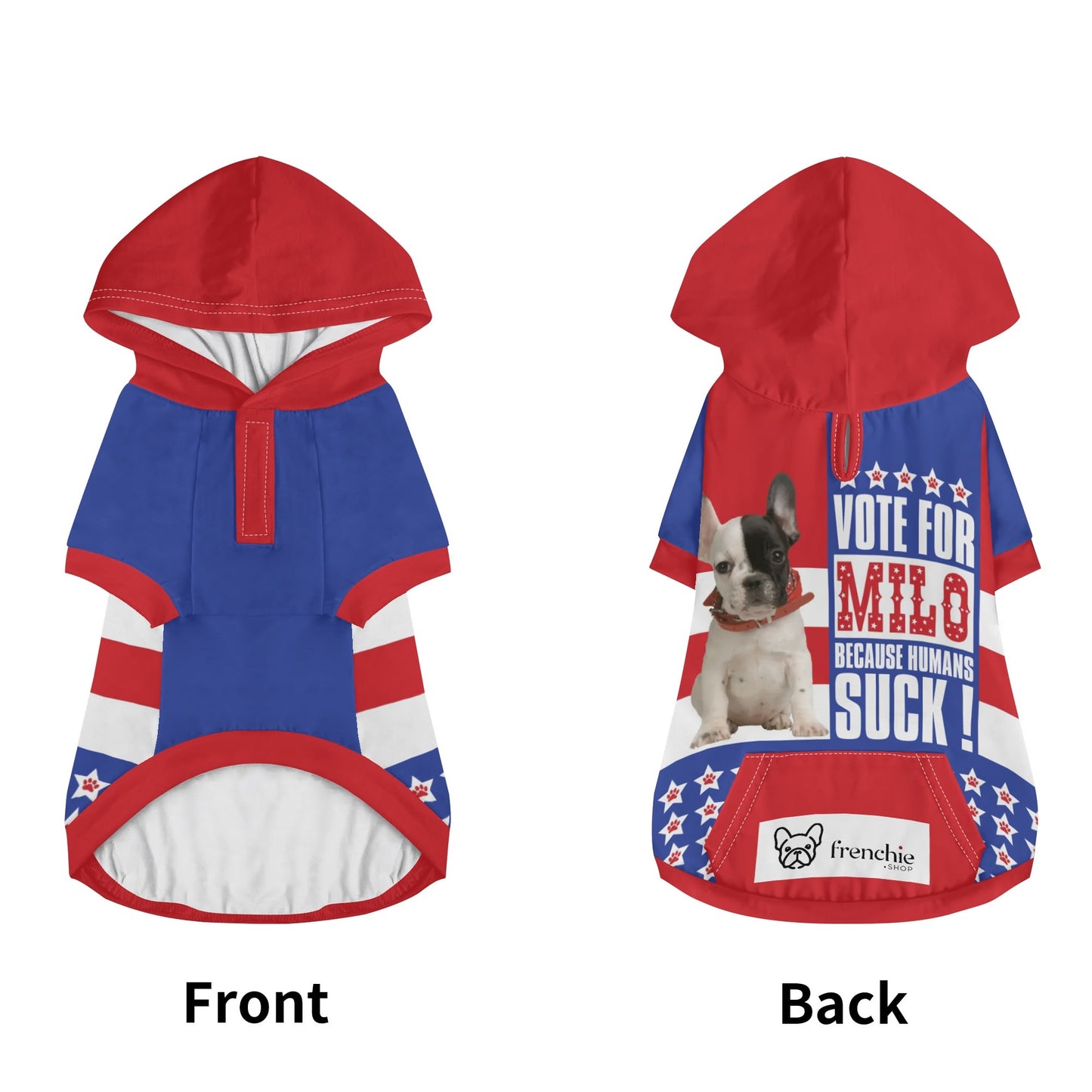 Customized French Bulldog Hoodies Highlighting Your Dog’s Photo and Name  | Frenchie Shop Original