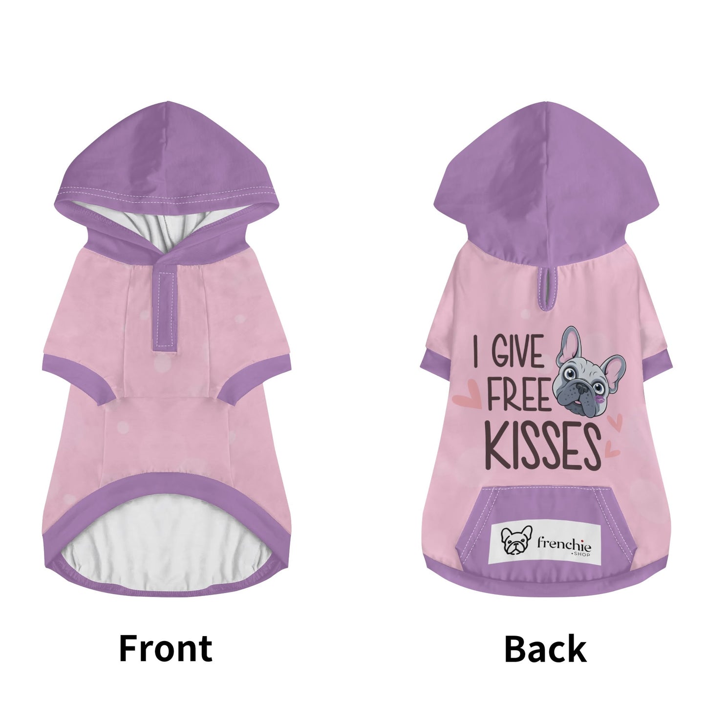 I Give Free Kisses - Hoodies for French Bulldog  | Frenchie Shop Original