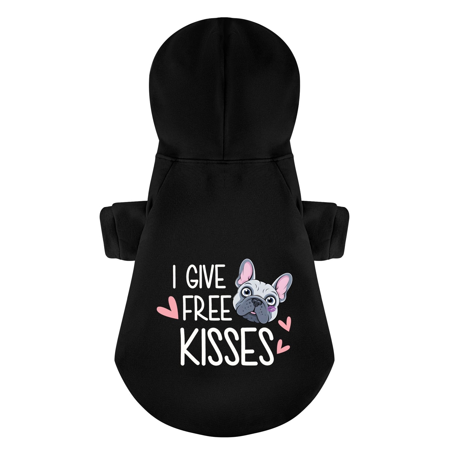 Free Kisses - Personalized French Bulldog Hoodies with Funny Quotes – Stylish, Cozy, and Premium 100% Cotton