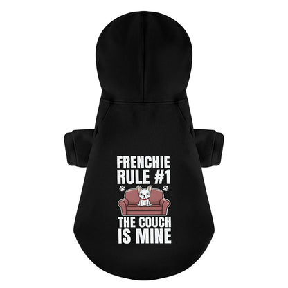 Frenchie rule #1: The couch is mine  -  Personalized French Bulldog Hoodies with Funny Quotes – Stylish, Cozy, and Premium 100% Cotton