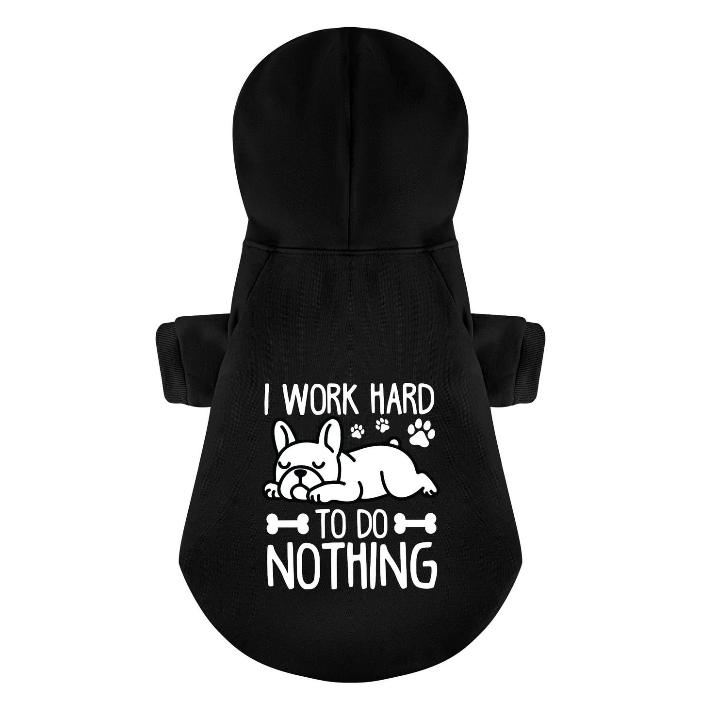 I work hard to do nothing - Personalized French Bulldog Hoodies with Funny Quotes – Stylish, Cozy, and Premium 100% Cotton