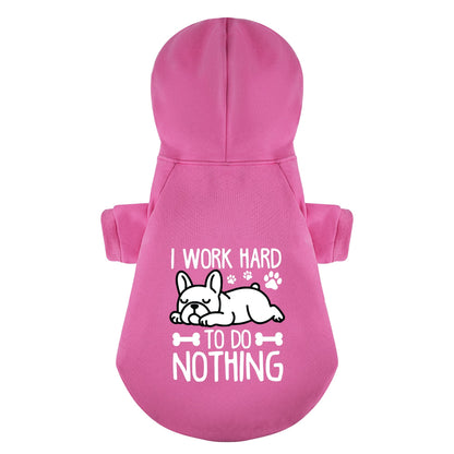 I work hard to do nothing - Personalized French Bulldog Hoodies with Funny Quotes – Stylish, Cozy, and Premium 100% Cotton