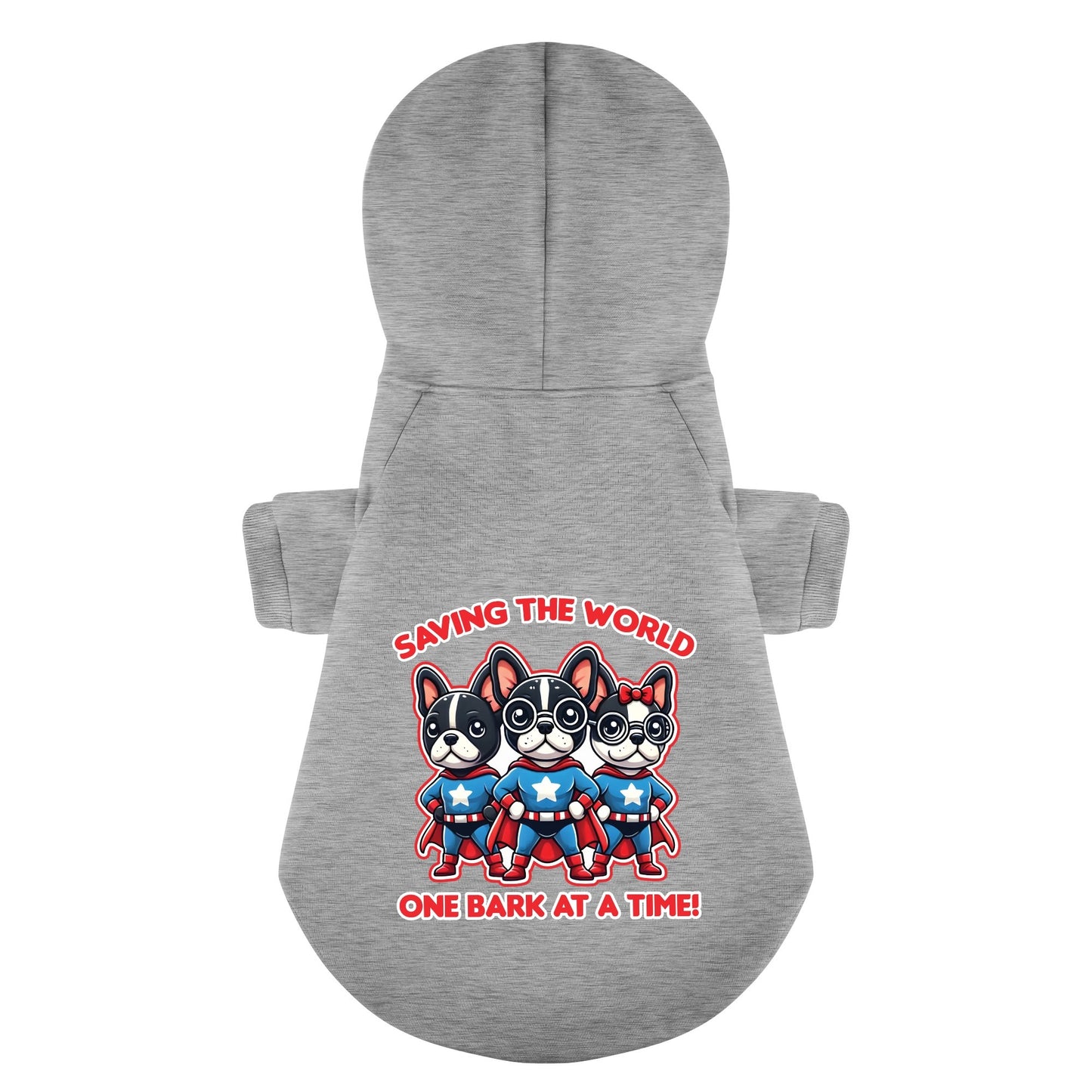 Saving the World, One Bark at a Time! - Personalized French Bulldog Hoodies with Funny Quotes – Stylish, Cozy, and Premium 100% Cotton