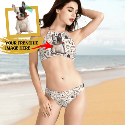 Custom Womens Bikini Sets Swimsuit with French Bulldog image